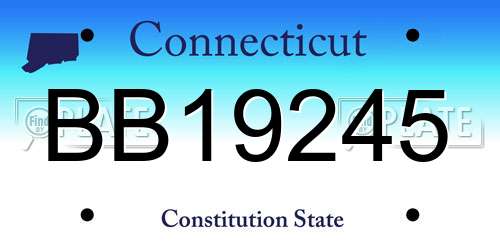BB19245 Connecticut License Plate