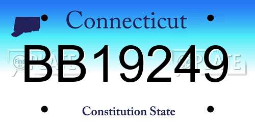 BB19249 Connecticut License Plate