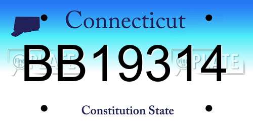 BB19314 Connecticut License Plate
