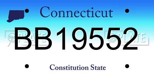 BB19552 Connecticut License Plate