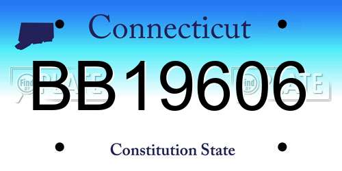 BB19606 Connecticut License Plate