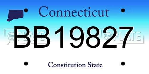 BB19827 Connecticut License Plate