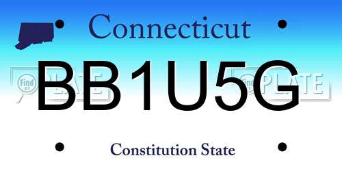 BB1U5G Connecticut License Plate