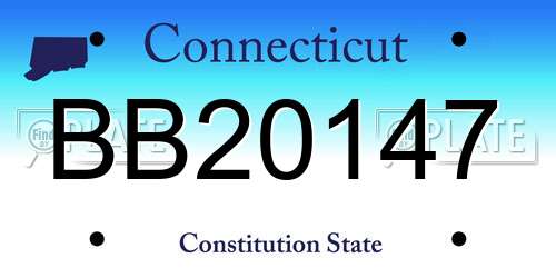 BB20147 Connecticut License Plate
