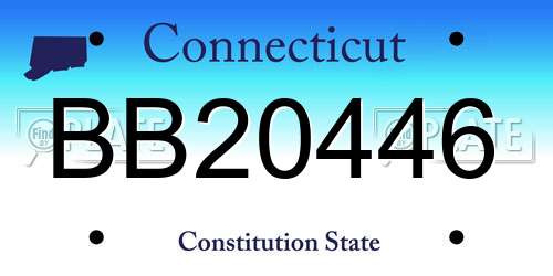 BB20446 Connecticut License Plate