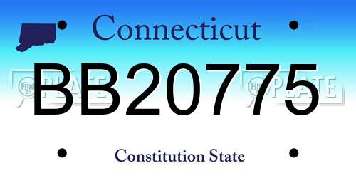 BB20775 Connecticut License Plate