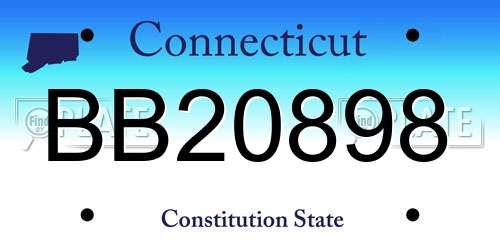 BB20898 Connecticut License Plate