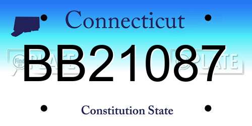 BB21087 Connecticut License Plate