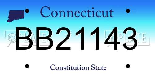 BB21143 Connecticut License Plate