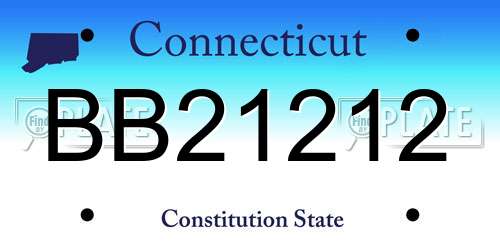 BB21212 Connecticut License Plate