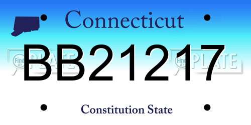 BB21217 Connecticut License Plate