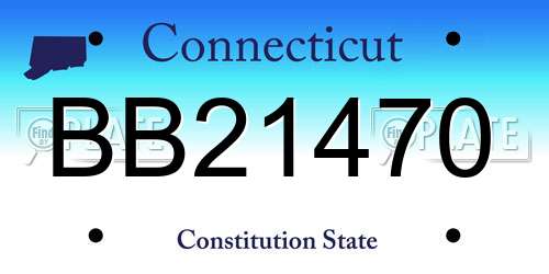BB21470 Connecticut License Plate