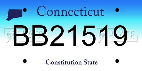 BB21519 Connecticut License Plate