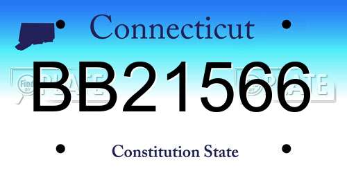 BB21566 Connecticut License Plate