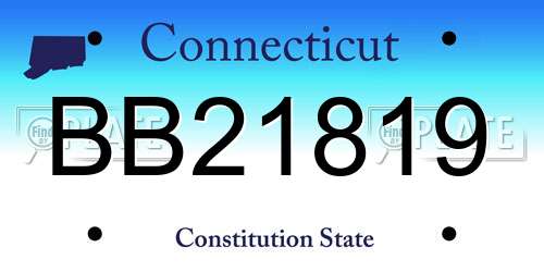 BB21819 Connecticut License Plate