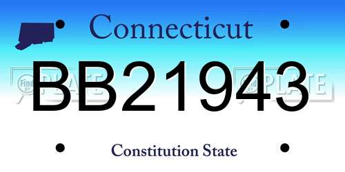 BB21943 Connecticut License Plate