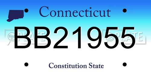 BB21955 Connecticut License Plate