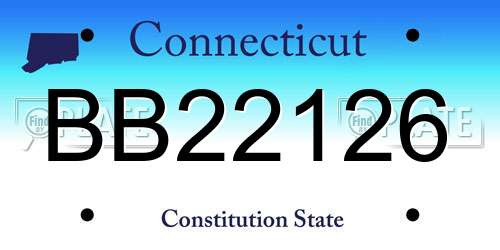BB22126 Connecticut License Plate