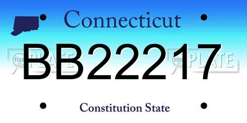BB22217 Connecticut License Plate
