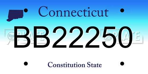 BB22250 Connecticut License Plate