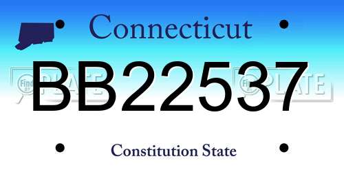 BB22537 Connecticut License Plate