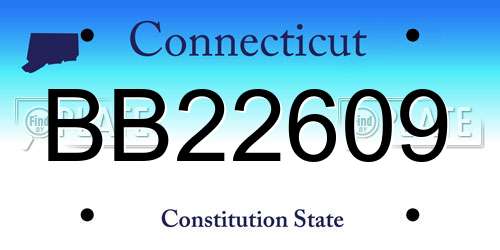 BB22609 Connecticut License Plate