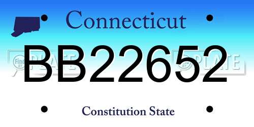 BB22652 Connecticut License Plate