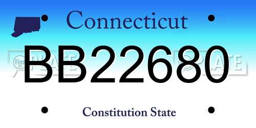 BB22680 Connecticut License Plate