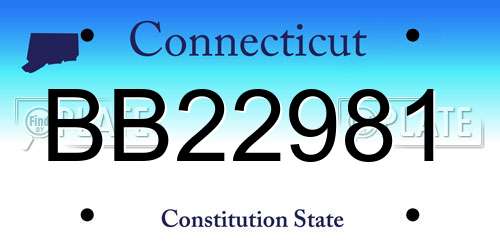 BB22981 Connecticut License Plate