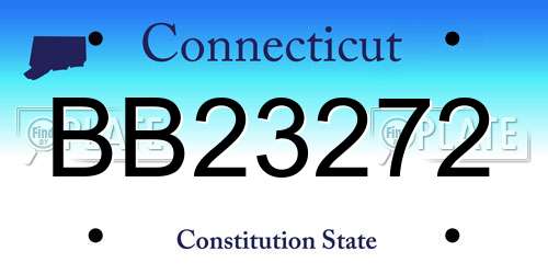 BB23272 Connecticut License Plate