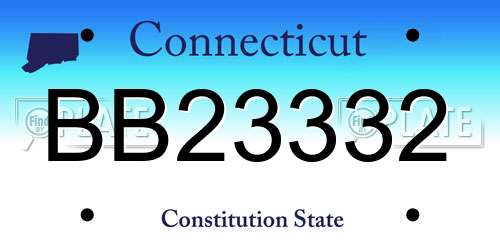 BB23332 Connecticut License Plate