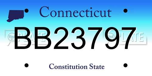 BB23797 Connecticut License Plate