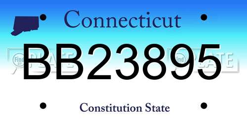 BB23895 Connecticut License Plate