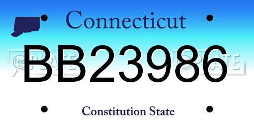 BB23986 Connecticut License Plate