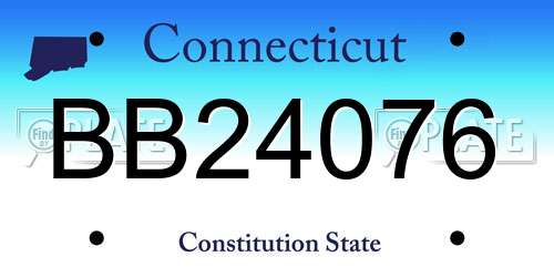 BB24076 Connecticut License Plate