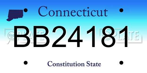 BB24181 Connecticut License Plate