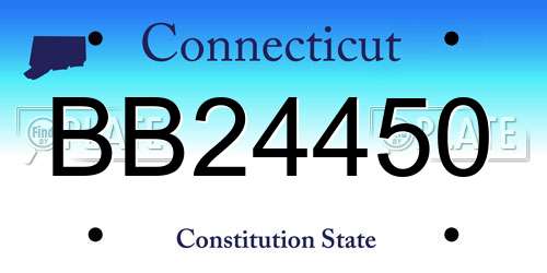 BB24450 Connecticut License Plate
