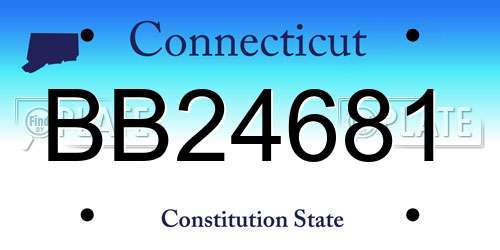 BB24681 Connecticut License Plate