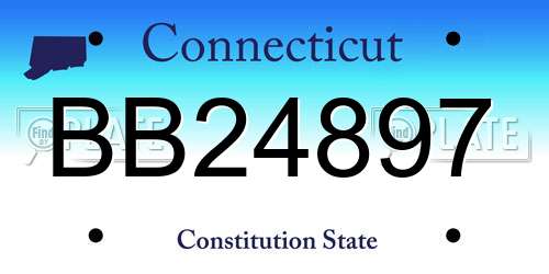 BB24897 Connecticut License Plate