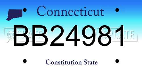 BB24981 Connecticut License Plate