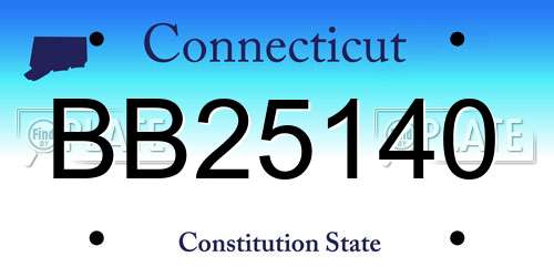 BB25140 Connecticut License Plate
