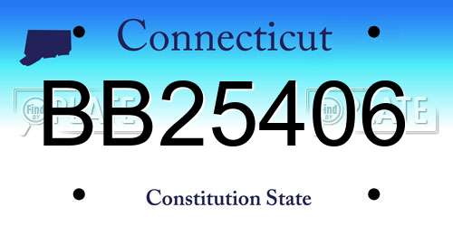 BB25406 Connecticut License Plate