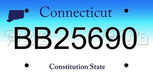 BB25690 Connecticut License Plate