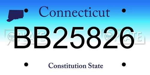 BB25826 Connecticut License Plate