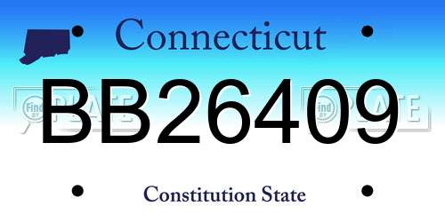 BB26409 Connecticut License Plate