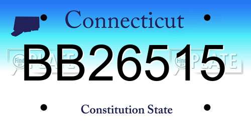BB26515 Connecticut License Plate