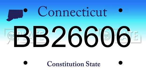 BB26606 Connecticut License Plate