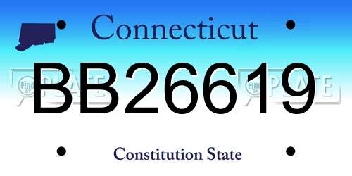 BB26619 Connecticut License Plate
