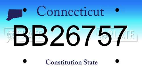 BB26757 Connecticut License Plate