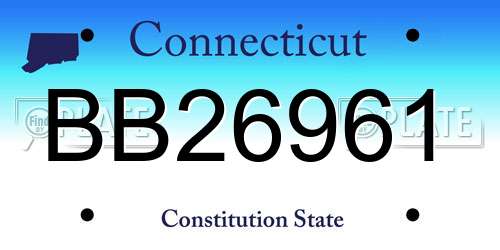 BB26961 Connecticut License Plate